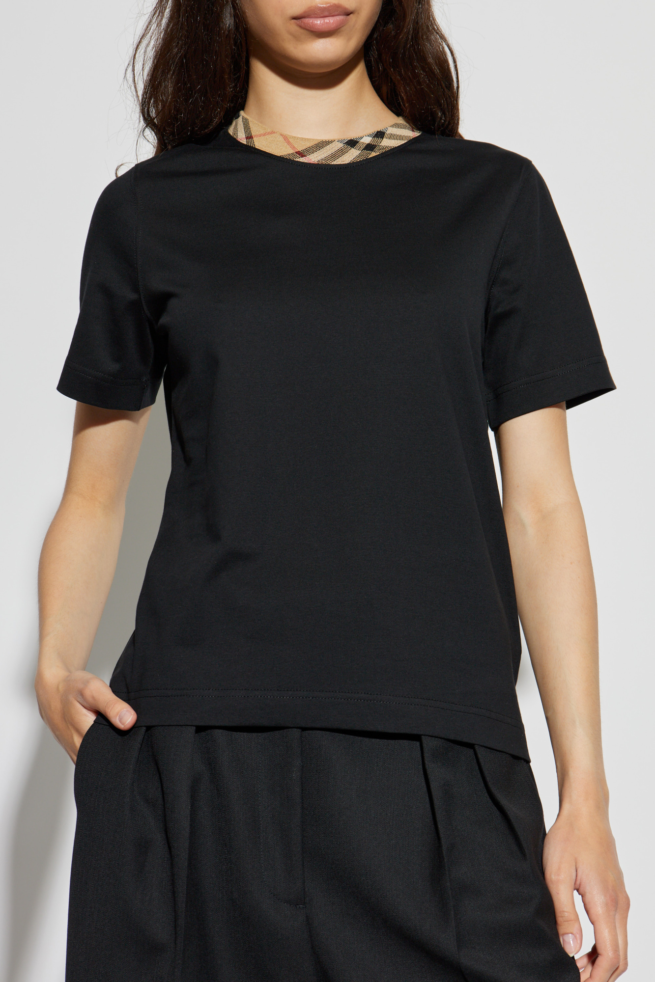 Black T-shirt with a crew neckline Burberry - Vitkac AS